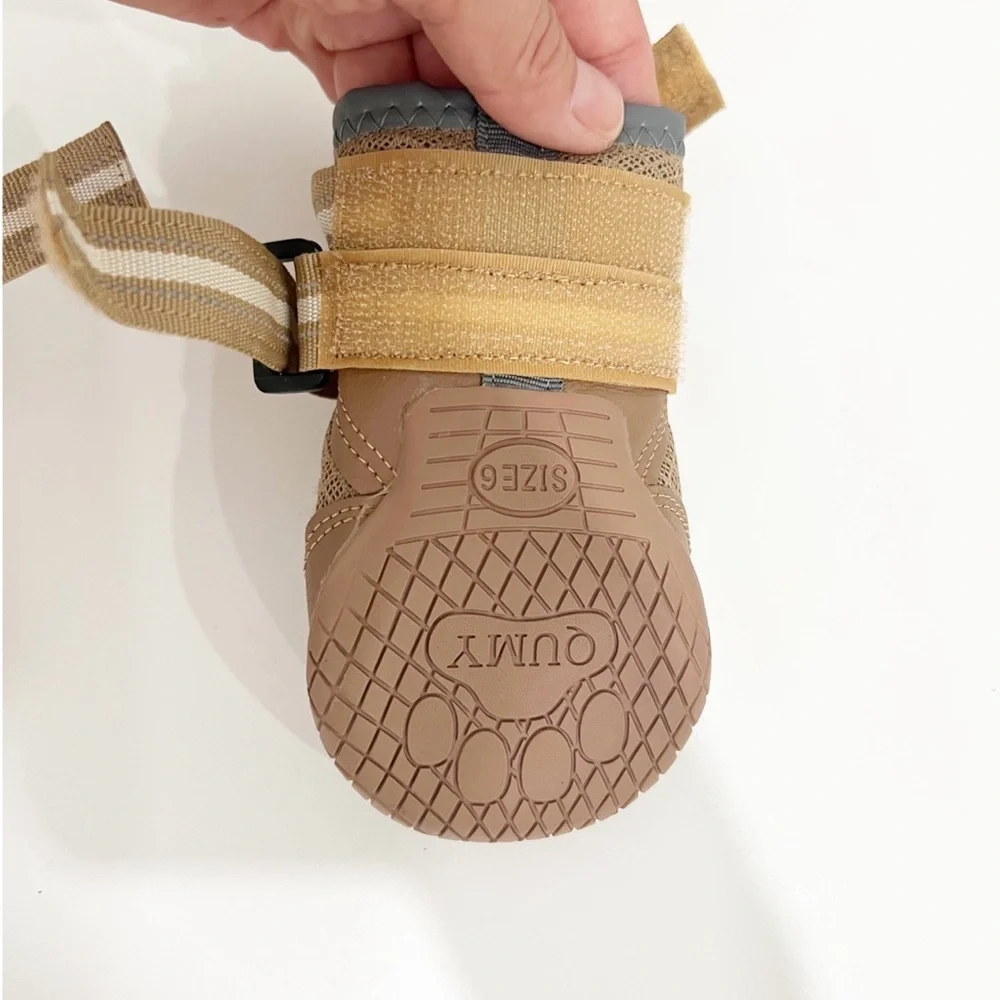 Tan Dog Shoes- 1 pair only Size 6